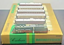 N Scale Minitrix 11017 Steam Loco w/ Tender And 5 LED LIT Freight Car Set RARE