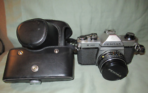PENTAX K-1000 35mm LUSTRZANKA FILMOWA Z SMC PENTAX-M 1:2 50mm OBIEKTYW + PASEK + ETUI