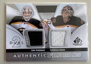 2012-13 SPGU AUTHENTIC FABRICS DUAL. TIM THOMAS - TUUKKA RASK. - Zdjęcie 1 z 1