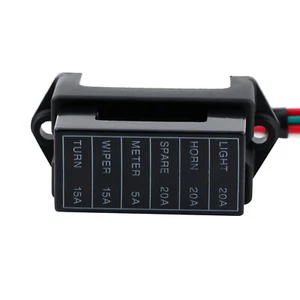 Car Auto Blade Fuse Box Block Holder ATC ATO Wire L5V1 Fuse Case 6-Way Adapter H - Picture 1 of 6