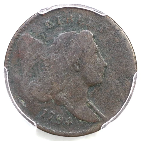 1794 C-4a R-2+ PCGS VG Details Sm Edge Letters Liberty Cap Half Cent Coin 1/2c Cover
