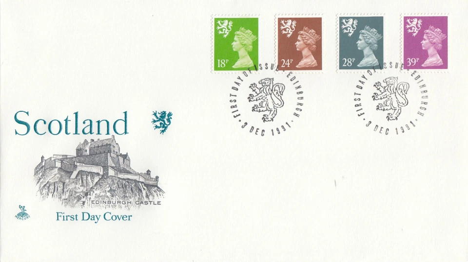 37p 26p 22p Scotland Mercury FDC Edinburgh CLEARANCE 1991 (142695) - Image 1 of 1