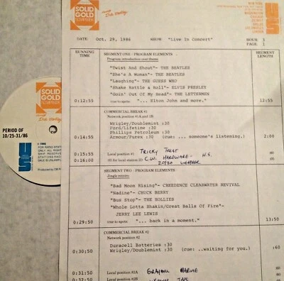 RADIO SHOW:LIVE 10/29/86 BEATLES,ELVIS,CCR, CHUCK BERRY, STONES, JERRY LEE LEWIS Foto 1 de 2