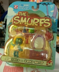 smurfette playset with vanity mirror 2008 BOXED MOC NRFB - Picture 1 of 7