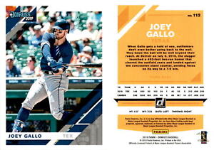 Joey Gallo 2019 Donruss Baseball Card 112  Texas Rangers
