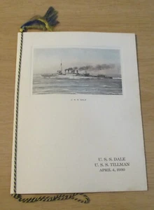 RARO programma 1930 US Navy ~ USS DALE & USS TILLMAN cacciatorpediniere COMMISSIONING/DE - Foto 1 di 8
