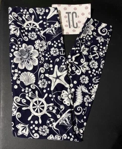 NEW LuLaRoe OS LEGGINGS SEASHELLS NAUTICAL SEAHORSE BEACH TROPICAL CRUISE - Picture 1 of 1