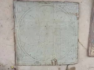 (1) Antike Zinn Decke 2' x 2' Shabby Fliese 24" Chic Vintage Handwerk - Bild 1 von 1