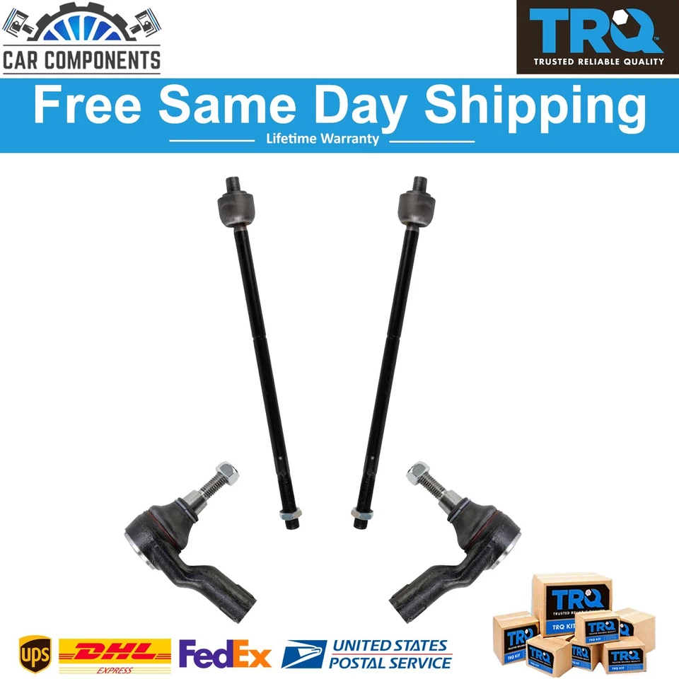 TRQ New Front Inner & Outer Tie Rod Kit Set For 2005-2009 Land Rover LR3 - Image 1 of 4