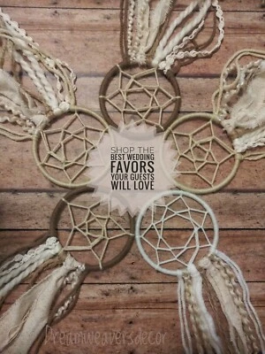 Juego de 20 favores de boda mini atrapasueños, favores de boda de granero, regalos de fiesta Foto 1 de 4