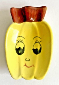 Vtg Anthropomorphic Spoon Rest/Holder HAPPY BUNCH OF BANANAS Granny Core Japan - Picture 1 of 7