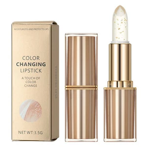 Transferproof Color Changing Lipstick,Color Change Lipstick Gold Foil for Women - Foto 1 di 12