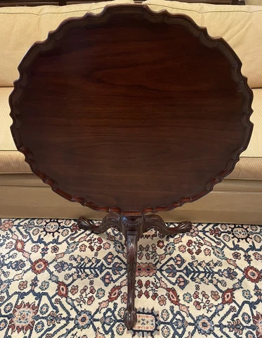 Henkel Harris Mahogany Style 5435 Piecrust Tilt Top Table #3 Cover