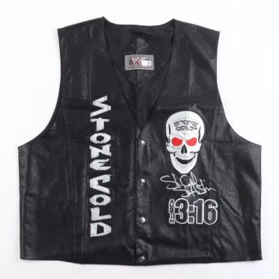 STONE COLD СТИВ ОСТИН ПОДПИСАННЫЙ АВТОГРАФ 3:16 ЧЕРЕП ЖИЛЕТ WWF WWE BECKETT ГОЛОГРАФИЧЕСКИЙ - Изображение 1 из 3