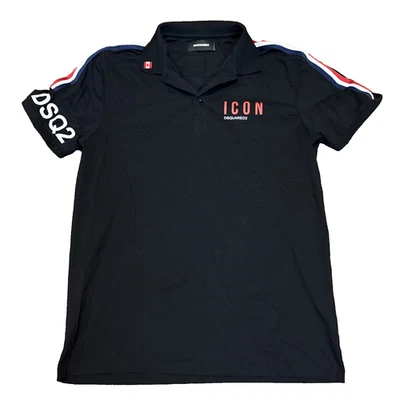 DSQUARED2 Short Sleeve Polo Shirt "ICON" Short Sleeve Red Portugal US-M 20" PIP - Image 1 of 4