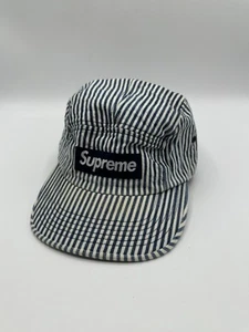 Supreme Denim Camp Cap Stripe WORN AUTHENTIC 5 Panel Box Logo - Bild 1 von 4