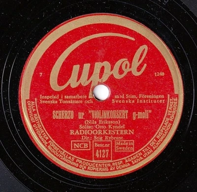 Kyndel; Rosenberg. Eriksson (Violin conc)+Rosenberg (Orfeus i stan). Cupol 4127 - Image 1 of 2