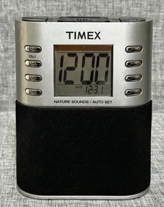 Timex T307S Dual Alarm Clock Radio Nature Sounds Preset Tuning Aux Plug In - Picture 1 of 13