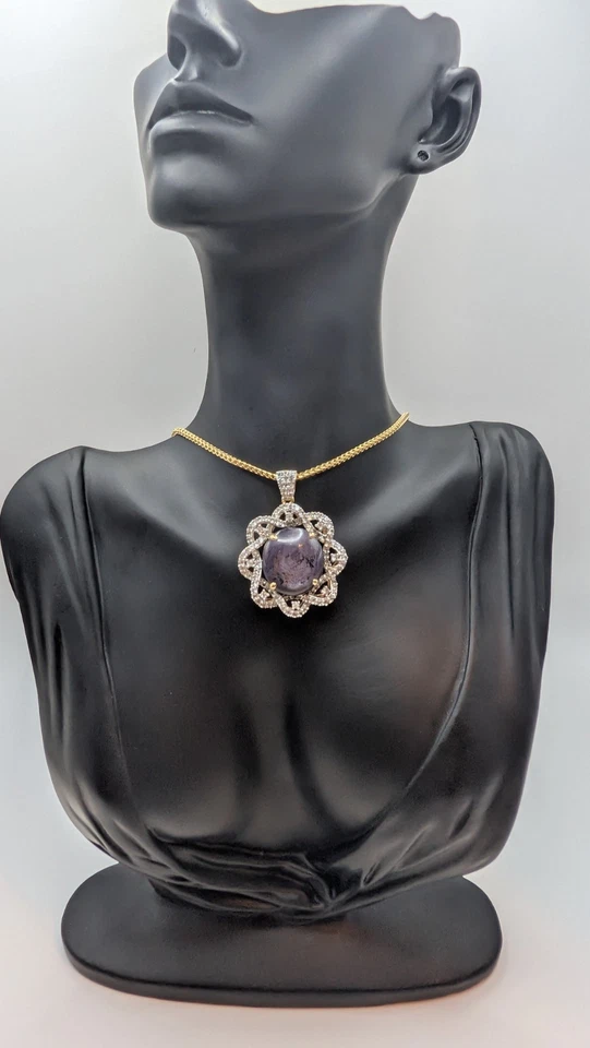 Ruby And White Sapphire Pendant W/ Yellow Gold Overlay - Image 1 of 3