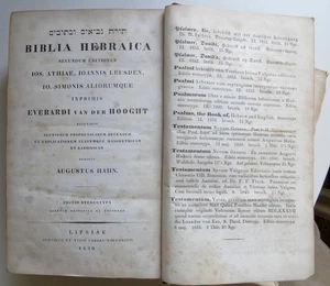 1839 Bible in Hebrew Augustus Hahn Biblia Hebraica - Picture 1 of 12