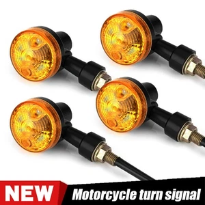4X Motorcycle Turn Signal Light Indicator Bullet Blinker Amber Universal Black - Foto 1 di 10