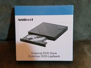 Amicool External DVD Drive USB 3.0 Slim Portable Optical Disc Reader - Afbeelding 1 van 4