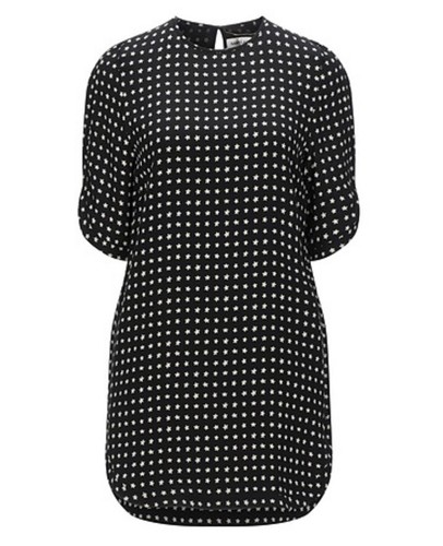 SAINT LAURENT (YSL) abito nero saint laurent in seta con cambio stampa stelle manica corta taglia 36