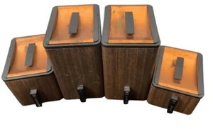 VNT MCM Kanister Küche Aufbewahrung von Kromex — Kupfer/Vinyl Holzmaserung/Zinn Set - Bild 1 von 8