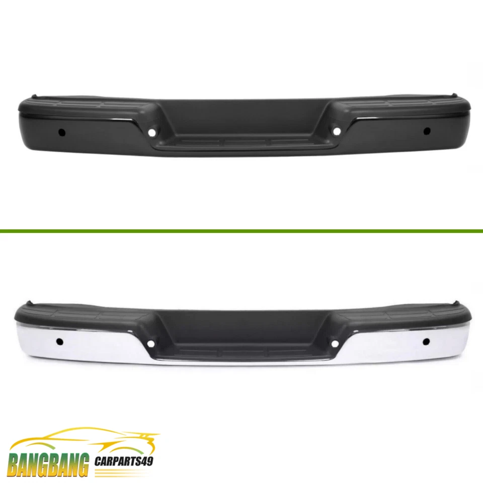 New Rear Step Bumper For 1996-2023 24 Chevy Express GMC Savana Van Chrome/Black - Image 1 of 1
