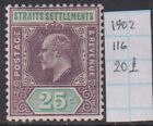 Straits Settlements 1902 EdVII 25c. Wm CA SG#116 - 20£ MH* Scarce $ Rare!