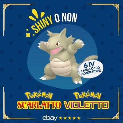 Rhydon Shiny o Non ✨ 6 IV Competitivo Custom Pokémon Scarlatto Violetto 🟠🟣 - Immagine 1 di 4