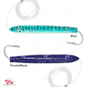 2pcs 6" Fishing Cedar Plugs Rig Tuna Mahi Trolling Wood Lure Blue Purple black - Picture 1 of 10
