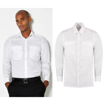 Kustom Kit Pilota uomo Epaulettes Maglia a maniche lunghe KK134-Tailored Vestibi - Immagine 1 di 4