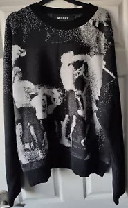 MISBHV Raver Wool Jumper / Sweater Oversized 52" Chest Large Black White BNWOT - Picture 1 of 11