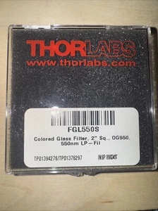THORLABS FGL550S - 2" Square OG550 Colored Glass Filter, 550 nm Longpass - Picture 1 of 1