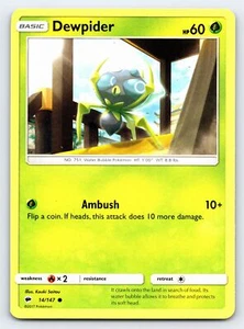 Dewpider 14/147 Common Burning Shadows Pokemon Card - NM Near Mint - Bild 1 von 5