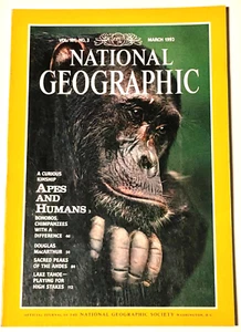 National Geographic Magazine March 1992 Apes and Humans Chimpanzees Andes Peaks - Picture 1 of 9