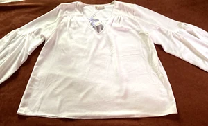 NEU mit Etikett Damen große weiße Bluse Hobo Bauern Shirt Tunika Oversize SCHÖN - Bild 1 von 17