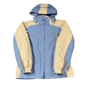 Columbia Jacket Womens Medium Blue White Fleece Lined Heavy Weight Ski Full Zip - Picture 1 of 9