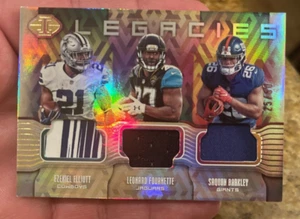 SAQUON BARKLEY RC🔥FOURNETTE ELLIOTT /50 TRIPLA RELIQUIA📈2018 ILLUSIONI EREDITÀ🦅 - Foto 1 di 19