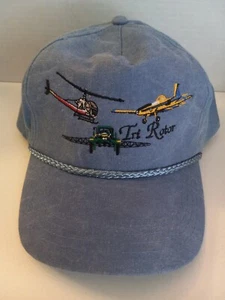 Tri Rotor Double Snapback Corded Rope Trucker Cap Hat Adult Blue Vintage Cobra - Picture 1 of 4