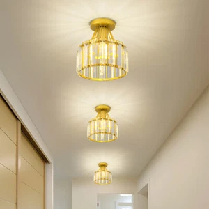 Crystal Ceiling Lights Gold Lamp Proch Chandelier Lighting Hotel Pendant Lights - Picture 1 of 10