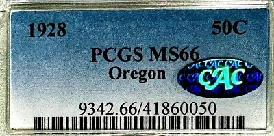 1928 50c Oregon Trail Old Commemorative PCGS MS-66+CAC - Image 1 of 4