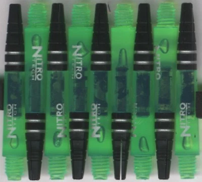 NitroTech Green Short Polcarbonate/Aluminum Top Dart Shafts: 1 set of 3 - Image 1 of 4