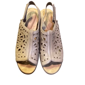 Rockport Cobb Hill Abbott Hi Vamp Yellow Leather Slingback Sandal size 10 N - Picture 1 of 6