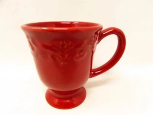 Corvella Red by JCPenney Mug Chris Madden, All Red, Embossed Scrolls b99 - Picture 1 of 2