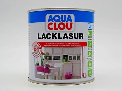 CLOU Aqua Lacklasur Holzlack Wohnraumlasur Innenlasur Farbe Seidenmatt - 375ml - Bild 1 von 4