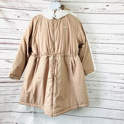 Nike Sportswear Essential Jacket Women’s 1X Tan/White FB3201-200 Insulated Long - Image 1 of 4