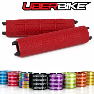 Uberbike Fatgrip MTB Lock On Grip - Red with Lockring Colour Options - Picture 1 of 1