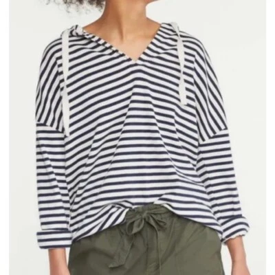 Lou & Grey女式XS条纹棉质连帽卫衣  — 第 1/4 张图片